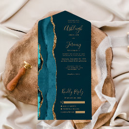 Casamento Brilho Dourado Ágata Verde Escuro