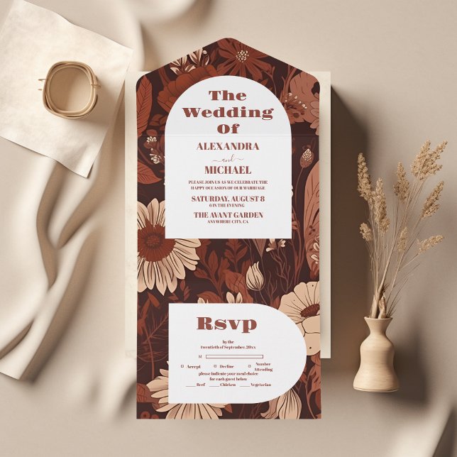 Casamento Burgundy de Flores Selvagens (Criador carregado)