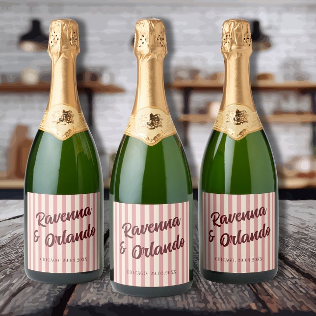 Casamento Burgundy Retro Blush Listras Rosa (Criador carregado)