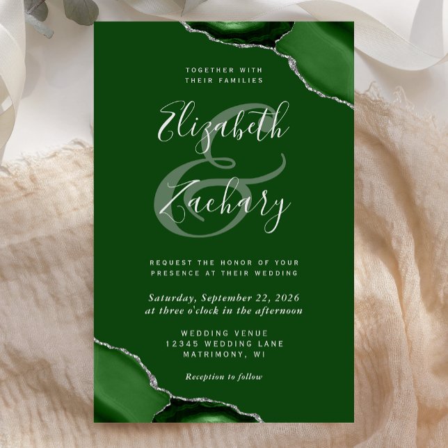 Casamento Cantos de Ágata Verde Prata Econômico (Criador carregado)
