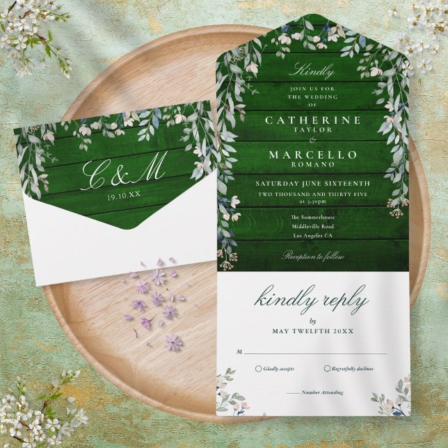 Casamento Cascata Floral de Madeira Esmeralda Rúst (Criador carregado)