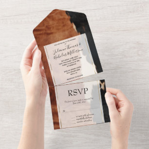 Casamento Castanho Negro Faux Cowhide
