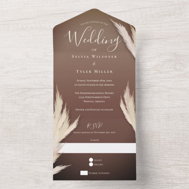 Casamento Castanho Pampas Grass (Inside)