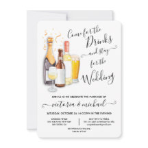 Casamento Casual Venha para o Convite para Bebidas