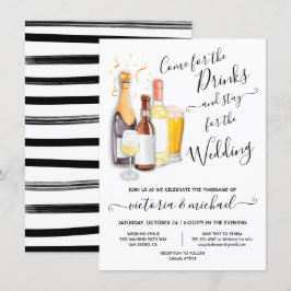 Casamento Casual Venha para o Convite para Bebidas