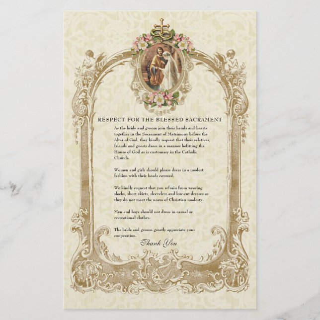 Casamento católico - Desenho modesto da Igreja par (Frente)