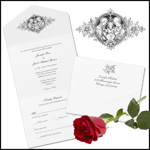 Casamento Católico Elegante Negro e Branco