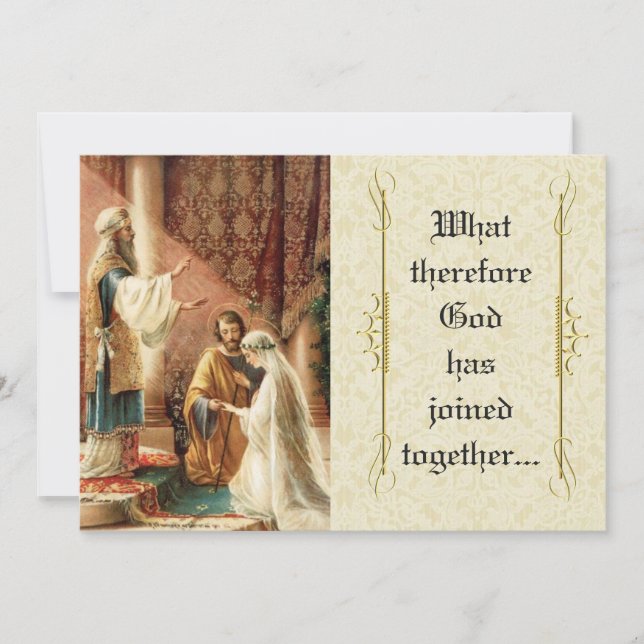 Casamento Católico Mary Joseph Lace Convite (Frente)