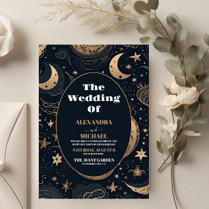 Casamento Celestial Azul Dourado à Meia-Noite