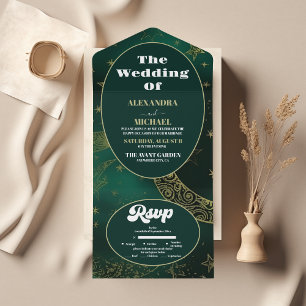 Casamento Celestial Dourado Emerald Green