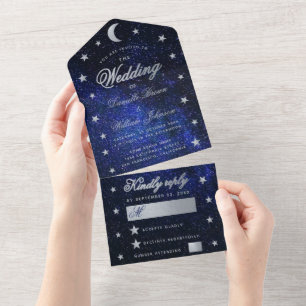 Casamento Celestial Elegantes Estrelas Azuis Prat