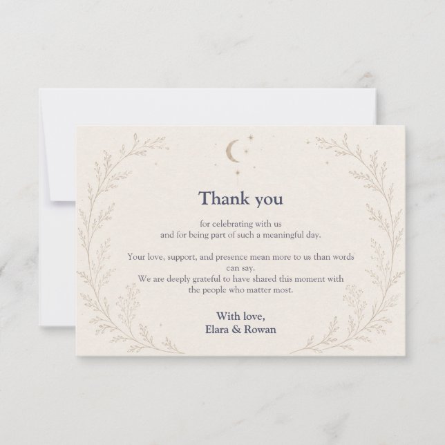 Casamento Celestial Nota de Agradecimento de Casam (Frente)