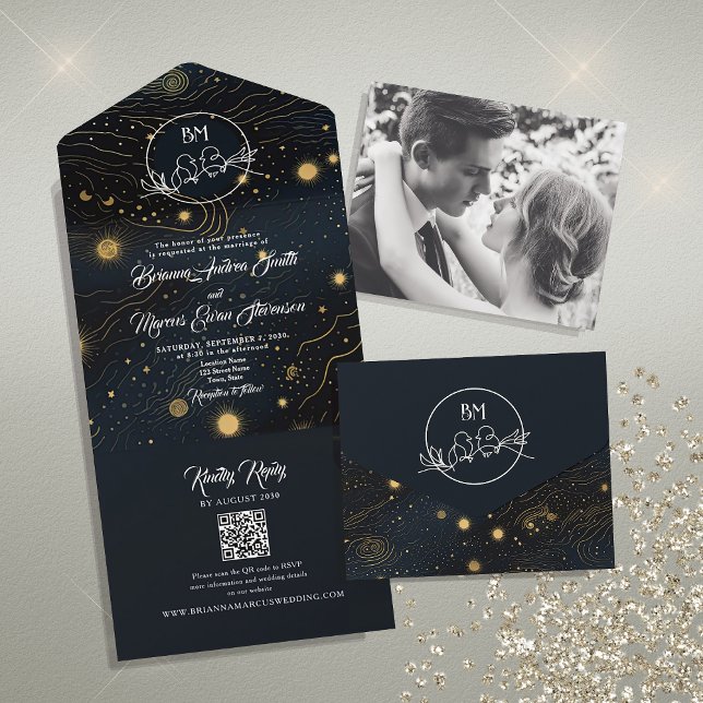 Casamento Celestial Preto e Branco (Criador carregado)