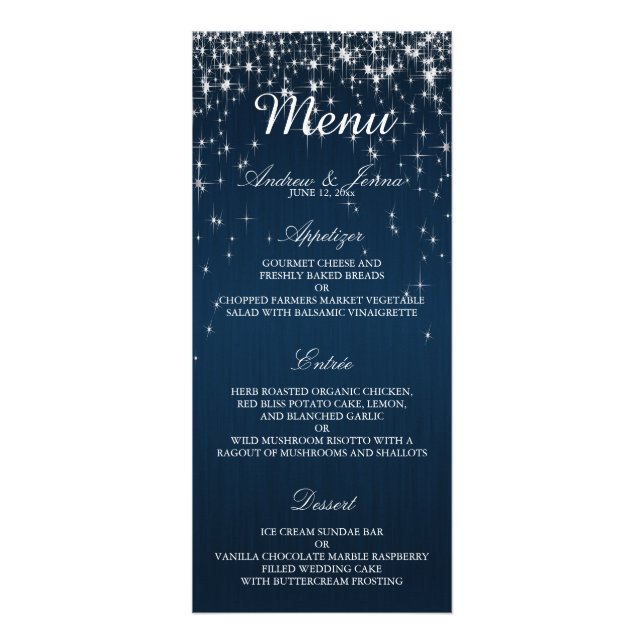 Casamento Charming Star Struck - Menu (Frente)