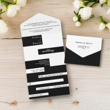 Casamento Chic Branco E Preto Moderno Elegante