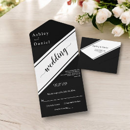 Casamento Chic Branco E Preto Moderno Elegante