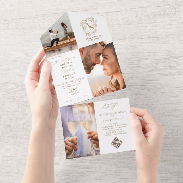 Casamento Chic com Código QR de Foto do Pré-ppy Mo (Tearaway)