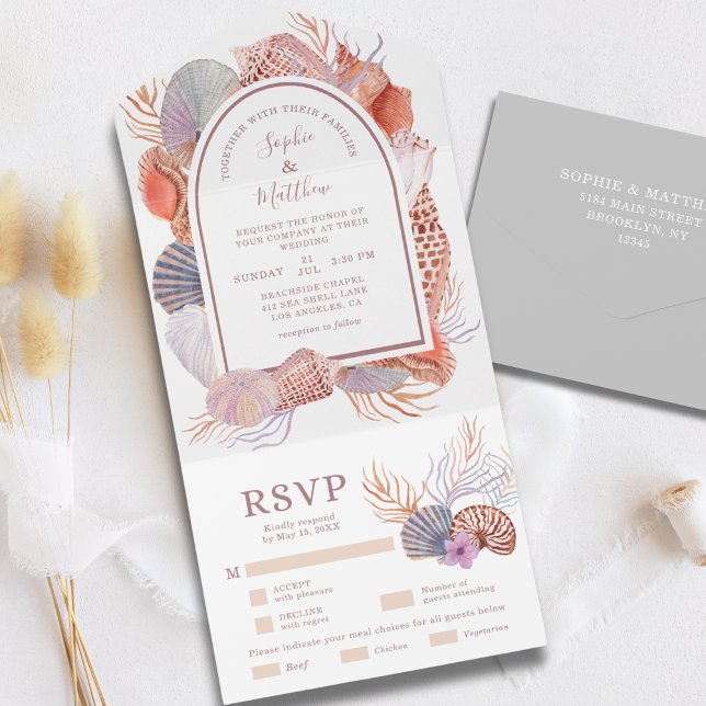 Casamento Chic Costeiro de Beach Seashells (Criador carregado)