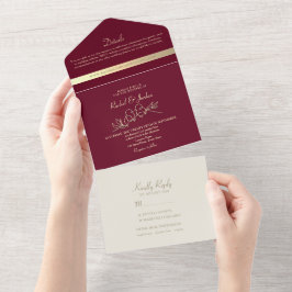 Casamento Chic Dourado e Borgonha