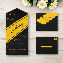 Casamento Chic Dourado E Negro Moderno Elegante