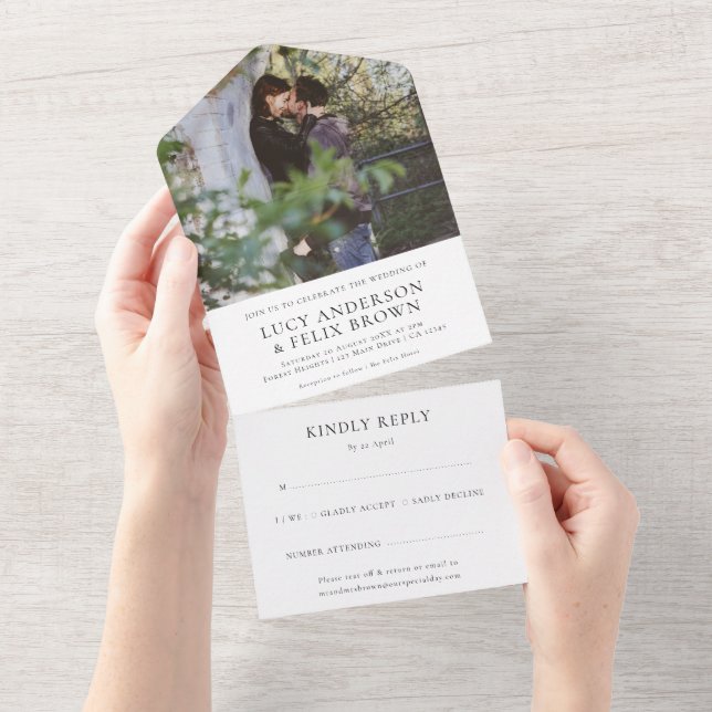 Casamento Chic Elegante | RSVP Moderno Minimalista (Aba destacável)
