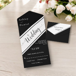 Casamento Chic Rico Branco E Preto Moderno Elegant