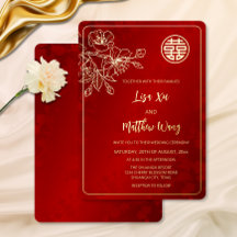 Casamento Chinês com Flor de Cerejeira Dourada