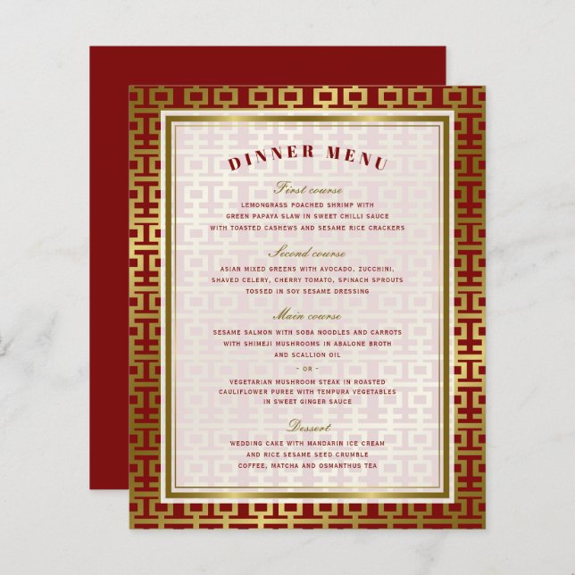 Casamento Chinês com Padrão de Felicidade Dupla do (Frente/Verso)