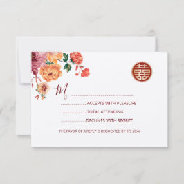 Casamento Chinês de Peony Red RSVP