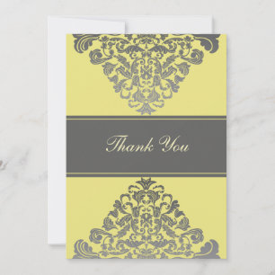 Casamento "cinza amarela" Obrigado Cartões