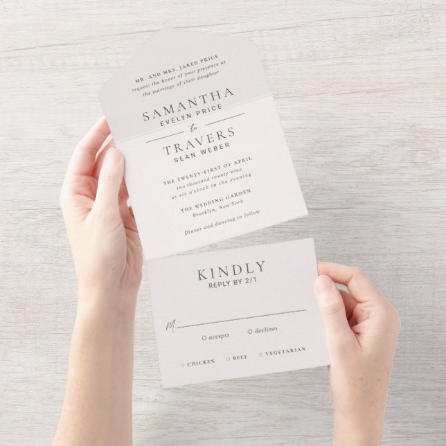 Casamento Cinza Tradicional Elegante (Aba destacável)