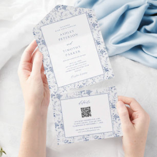 Casamento Clássico Azul-Vintage-Toile Vitoriano