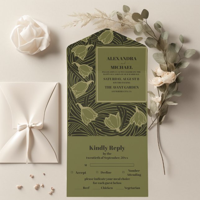 Casamento Clássico de Arte Verde Nouveau (Criador carregado)
