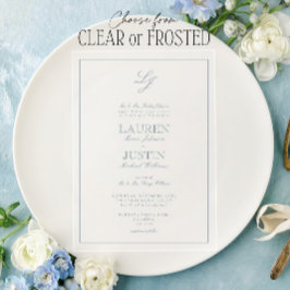 Casamento Clássico de Caligrafia Azul Monograma