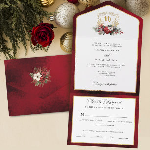 Casamento Clássico de Crest Floral Monograma