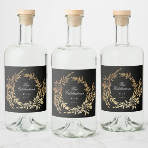 Casamento clássico de crest preto monograma tradic