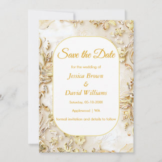 Casamento Clássico De Gilded Bloom Salve O Cartão 