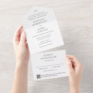 Casamento clássico do código QR preto e branco leg