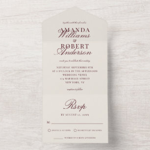 Casamento Clássico Elegante Borgonha Dinheiro Anti