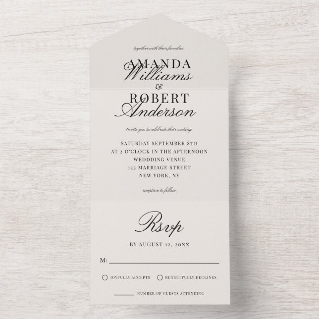 Casamento Clássico Elegante Preto e Marfim Old Mon (Interno)