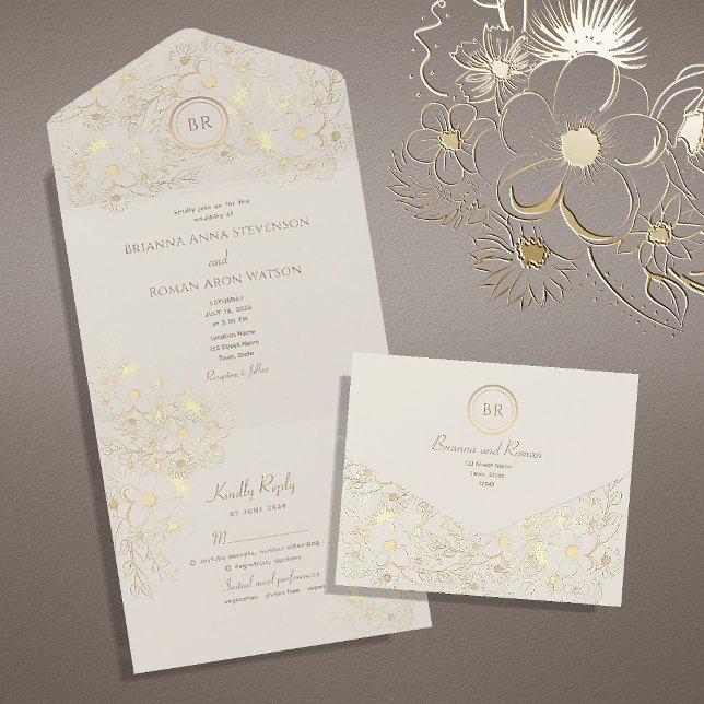 Casamento Clássico em Marfim e Dourado (Criador carregado)