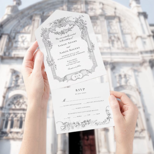 Casamento Clássico Francês Ornate com Grinalda de  (Criador carregado)
