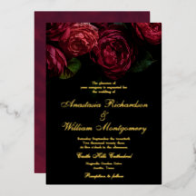 Casamento Clássico Gótico Elegante Floral Preto e 