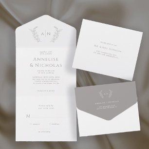 Casamento clássico minimalista de monograma formal