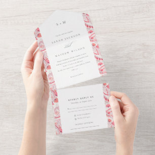 Casamento Clássico Moderno Blush Paisley