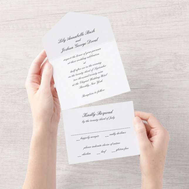 Casamento Clássico Preto e Branco Atemporal (Aba destacável)