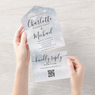 Casamento Código QR de Flocos de Neve de Inverno