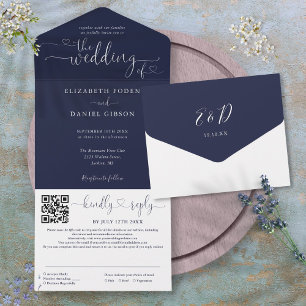 Casamento Código QR em Grafia de Coração Minimalis