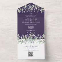 Casamento Código QR Monograma Roxo Flor de Lilás