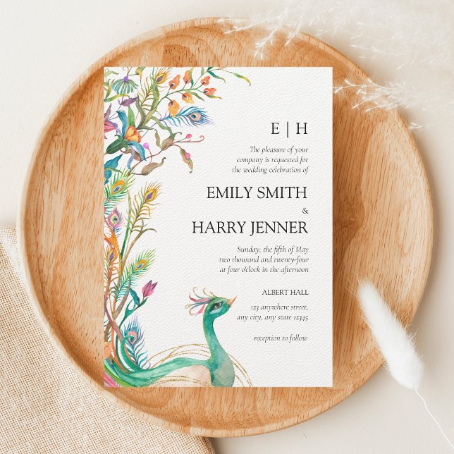 Casamento Colorido de Peacock Chinoiserie Garden (Criador carregado)